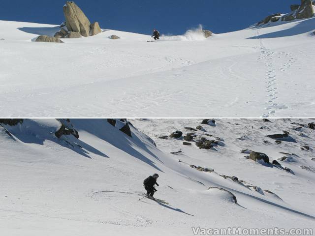 The descent of the North Face<BR>(photos by Lynne and Ray)