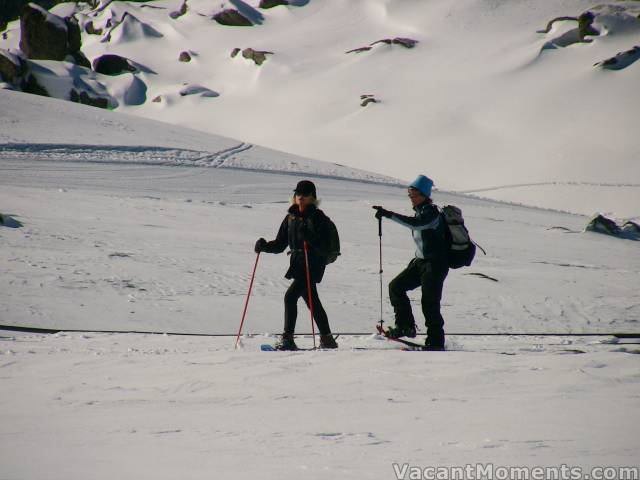 Acacia taking a snow shoe tour