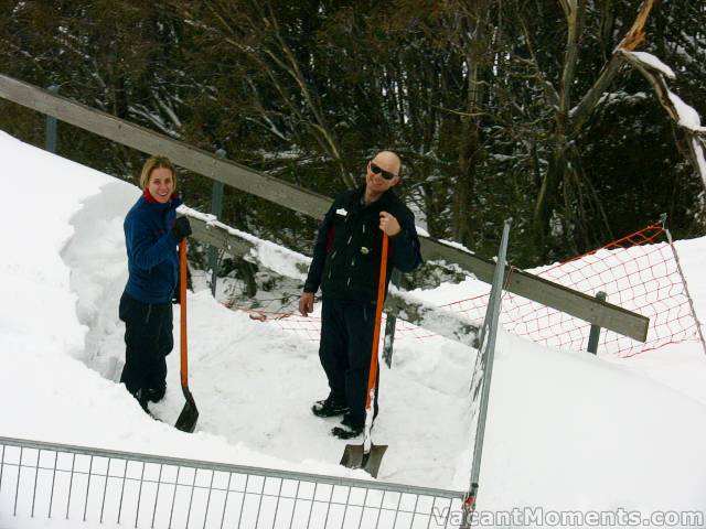 Brad and Chloe digging out mid-station on Tuesday