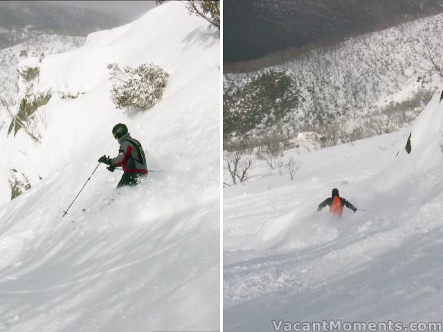 Traktorman and Rosco enjoying some steeps yesterday