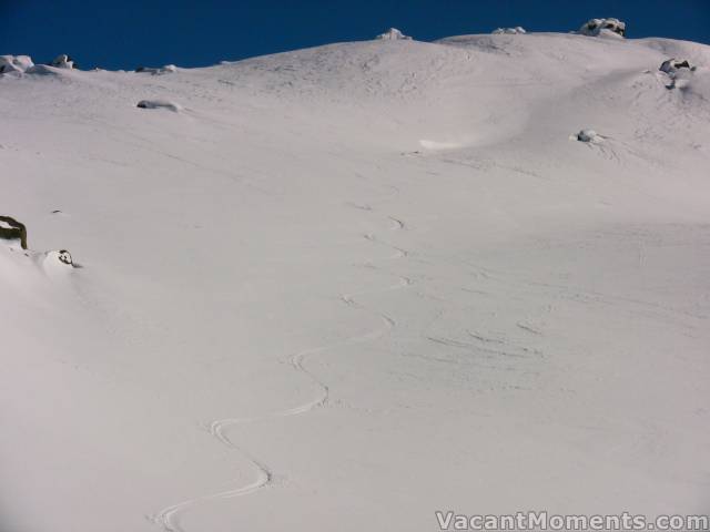 Lone tracks on the East Face