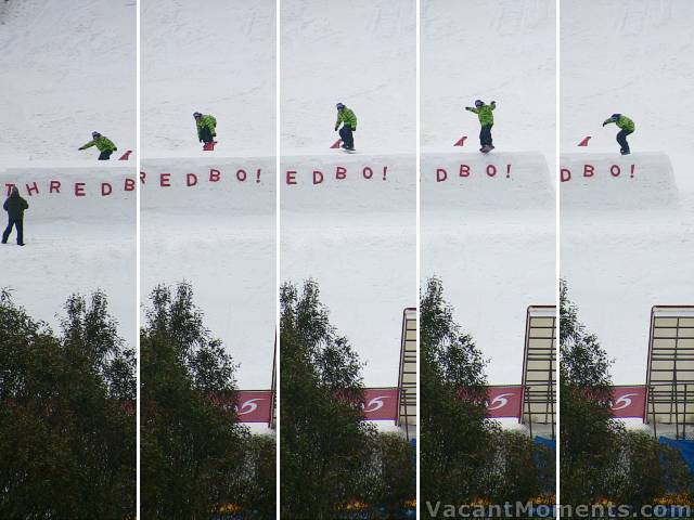 Crash Test Dummies testing the jumps beside the tennis courts