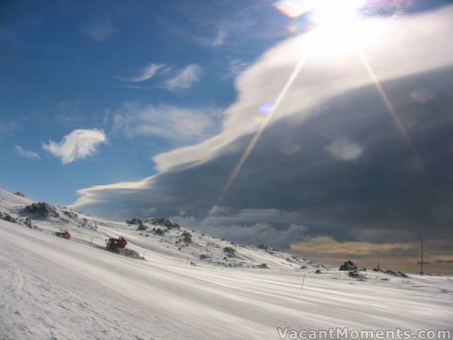 Despite the strong winds, the front hung around for several hours