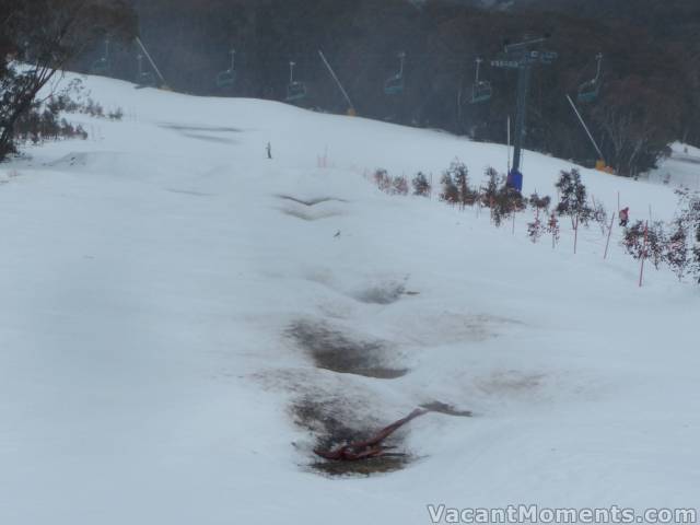 Looking down the remains of the bump course today (photo by Rosco)