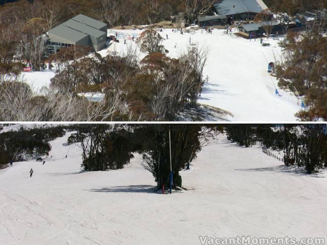 Looking down to Cruiser base and looking back up from same