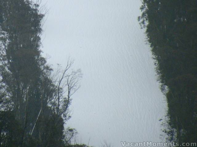 Bottom of High Noon showing water rivulets in the fresh snow