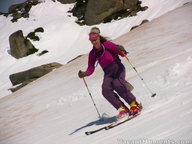 Marion found some pink snow to go with her outfit