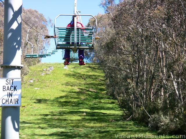 No snow under Snowgums chair