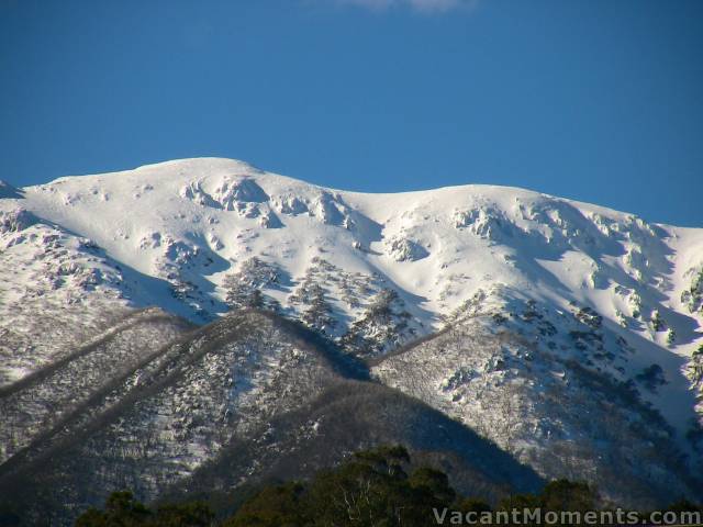 The Bogong mountains tower over the valleys