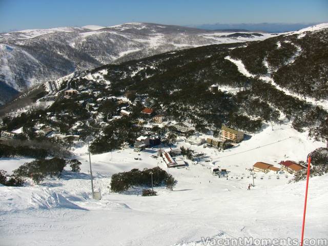 Top of Summit Quad looking down on the village of Falls Creek