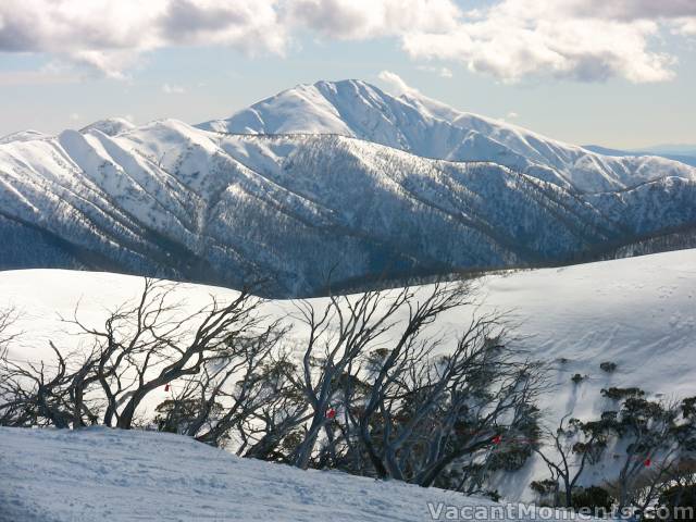 Classic mountain shapes surround Mt Hotham