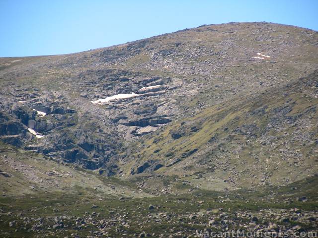 Small patches of snow above Blue Lake