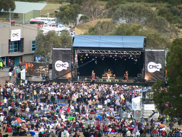 Saturday's crowd started building early