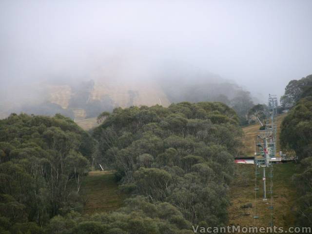 Morning fog over Crackenback