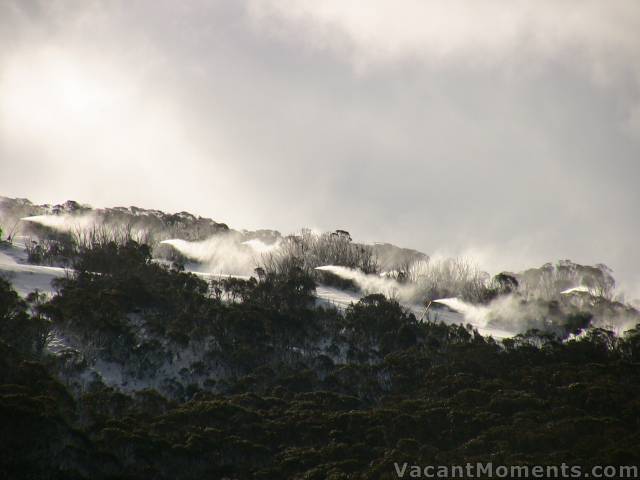 Snow making on Merritts Wednesday