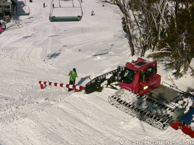 Freshly painted pipe installed for rails comp