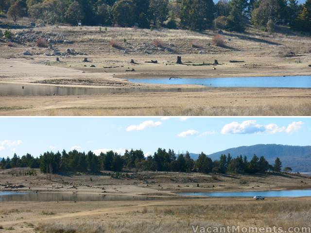 Island hopping with dry feet<BR>The lowest I've ever seen Lake Jindabyne