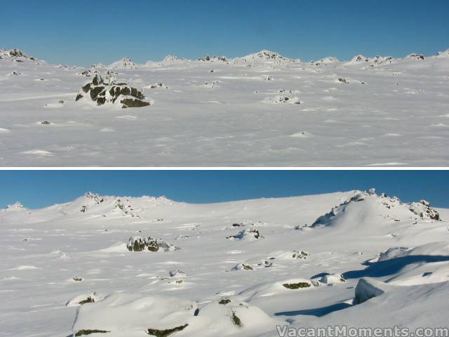 The high plateau and Ramsheads behind Karels