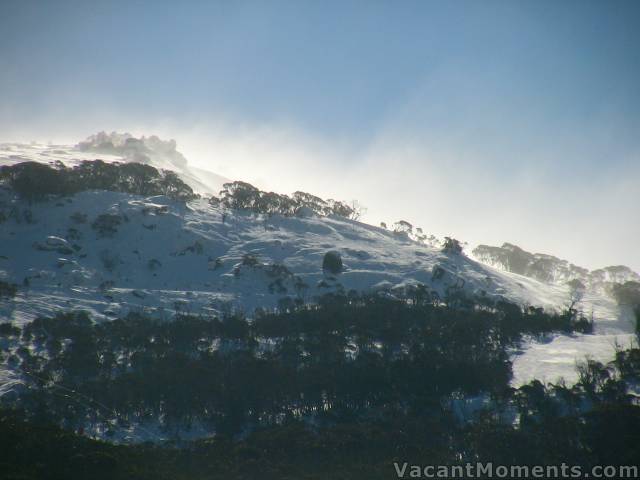 The wind moving snow around<BR>filling in those holes, gullies and creeks