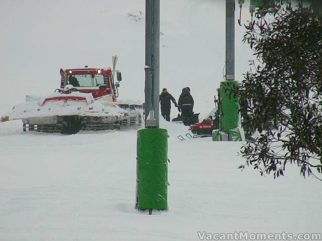 The clean up going on near the traverse on Antons