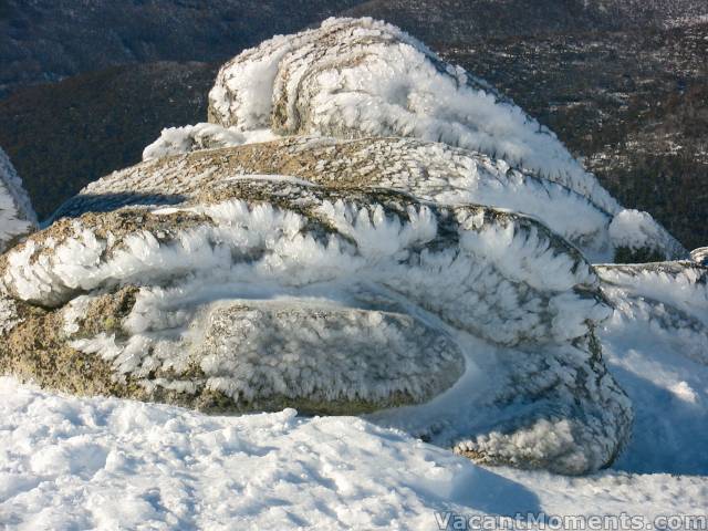 Ice formations above Karels T-bar