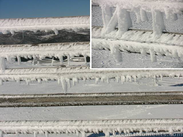 Ice formations off Karels T-bar - Monday