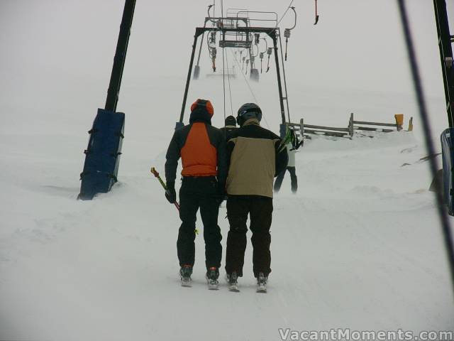 Orange-breasted snow-fighter spotted in the Basin today with Goiky