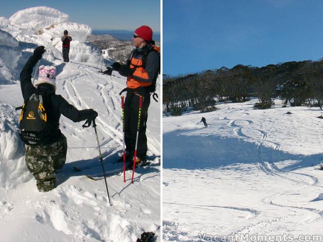 Jax in over her knees<BR>Lucky Phil approaching the lower DHG car park