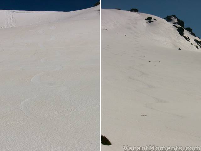 North face and east face of Signature Hill - just softening