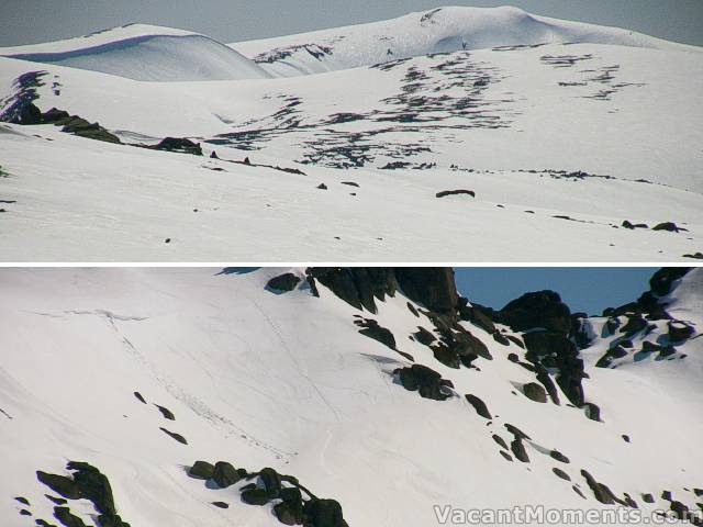 Carruthers and main range<BR>Looking back at the north face of Signature Hill