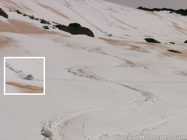 Snow balling on the Rim - look at the big balls in the background