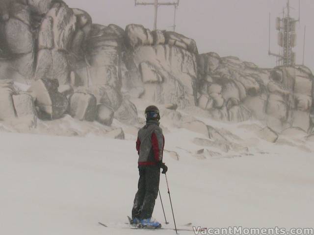 Amazing coloured ice formations behind Eagles Nest