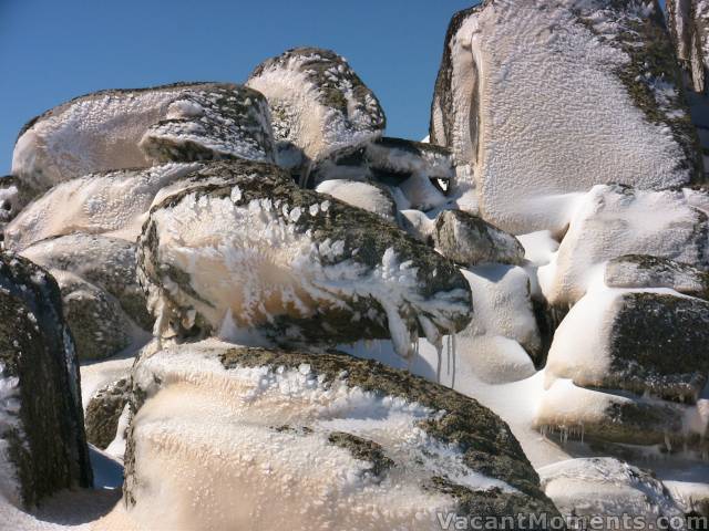 Amazing caramel ice formations (remnants of last week's dust storms)