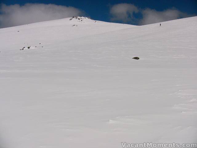 Ray in the distance on the vast expanse of the Ramshead Plateau