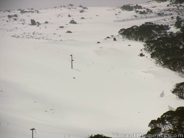 Big air on Central Spur - blue sky - just what we want