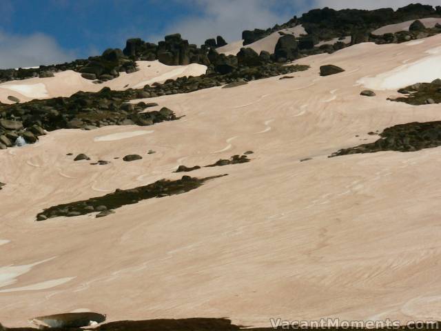 Main face with the waterfall on far left