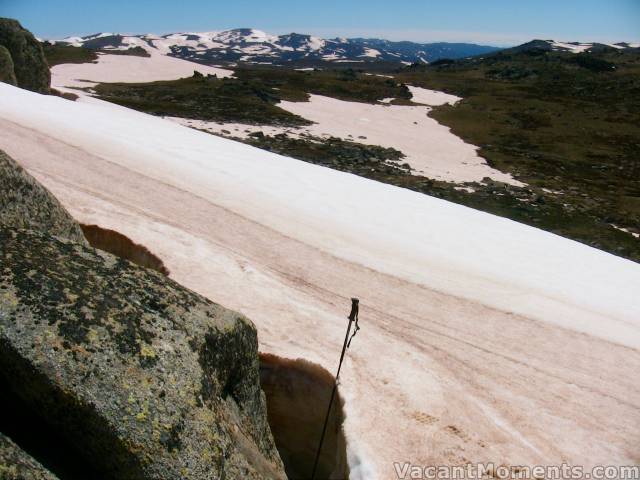 Snow pack over 1m deep at the top of the North Face