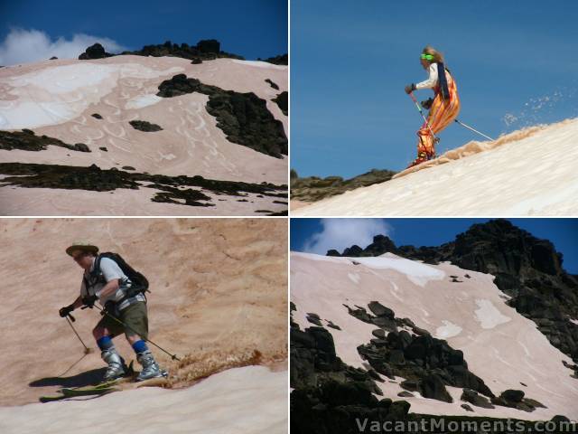 Main face, Marion on white, Lynne on the red and the North Face