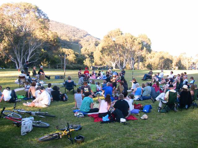 The scene is set on the Thredbo Village Green