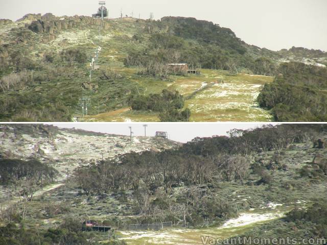 Upper slopes of Thredbo around 9am when the cloud lifted