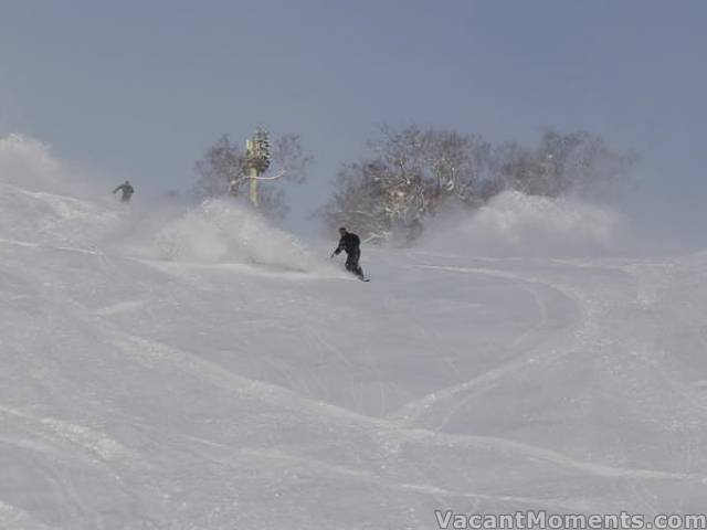 Early starters off Ace 2 for some in-resort freshies