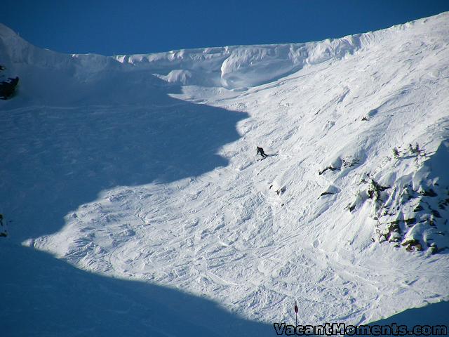 Looking back up the sub peak bowl