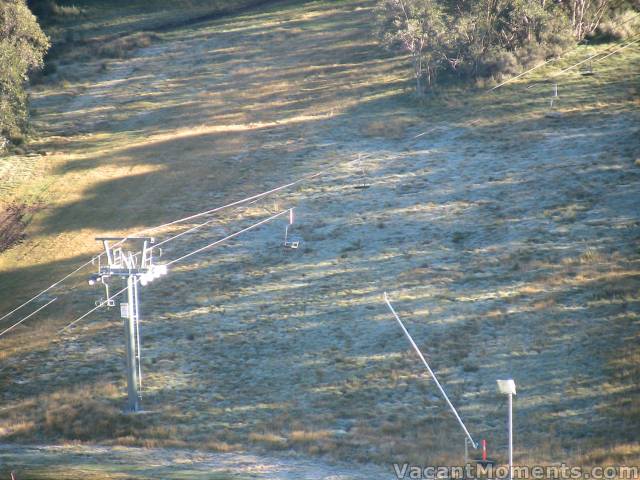 This mornings frost under Merrits Chair