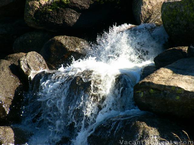 There's still a lot of gushing water up top