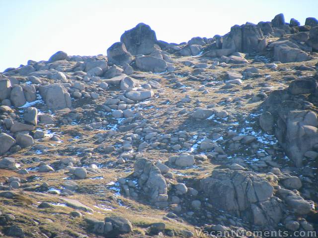 Last of the fresh snow on Signature Hill