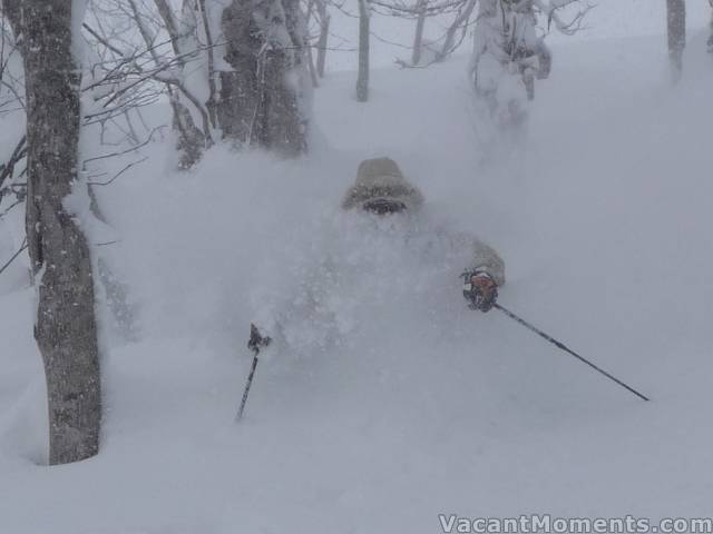 Gratuitous powder shot of Mark in Japan earlier this year<br>photo by Rosco