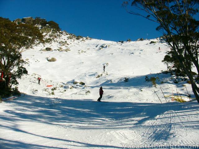 Ski Patrol preparing an alternate way down Little Merritts