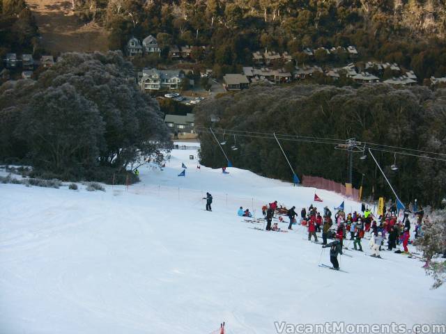 Interschool boarder cross on lower Supertrail