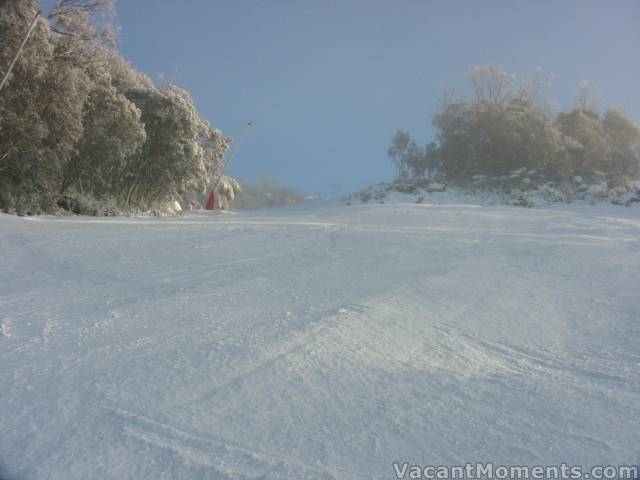 Away from the crowds on soft dry manmade snow