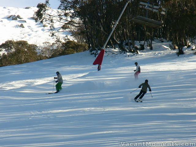 Pam, Andy and Gary getting freshies on the ungroomed man-made on True Blue, Monday